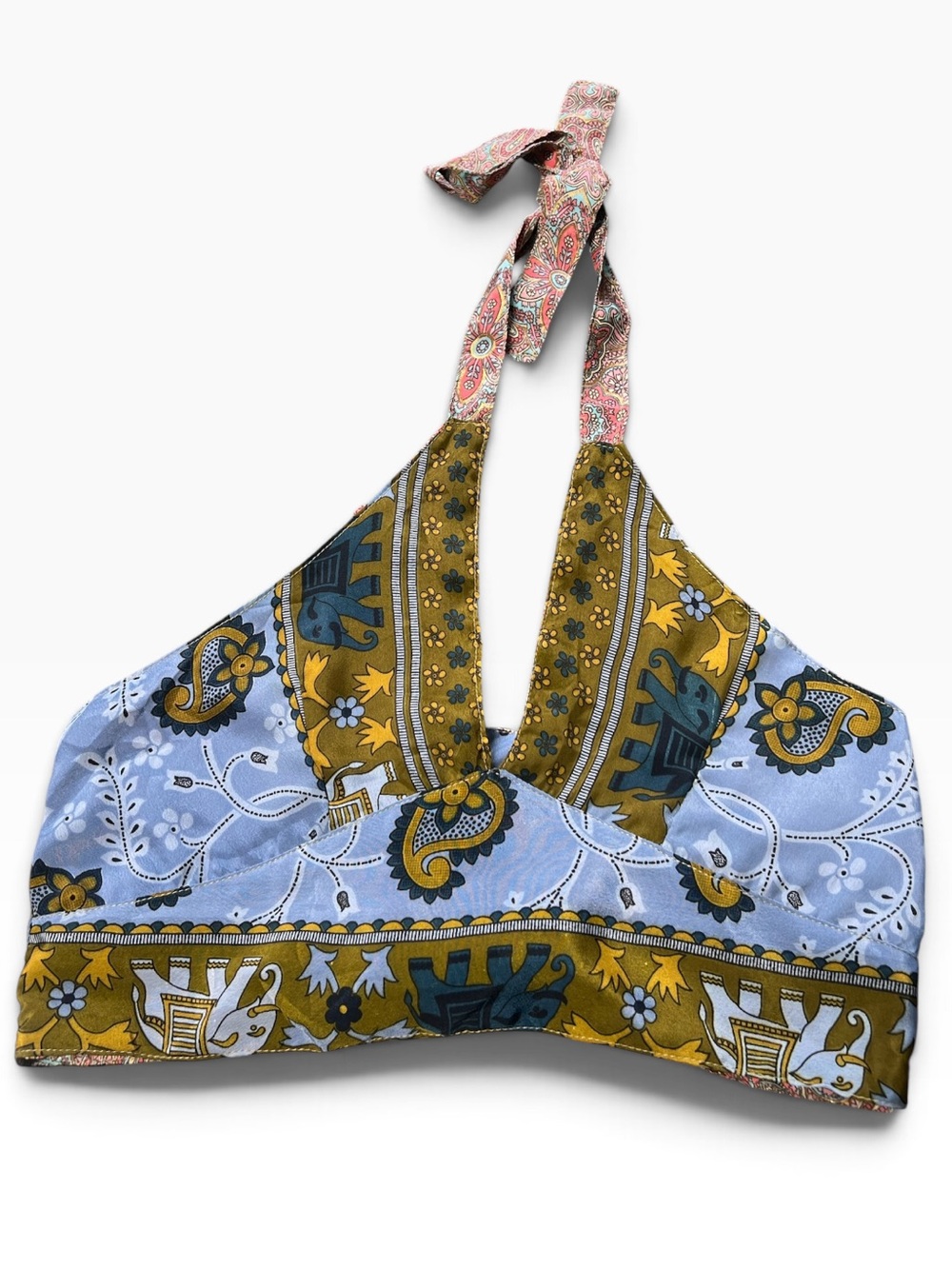 Kathmandu Imports reversible elephant and paisley print bralette boho hippie